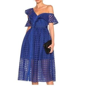 SELF-PORTRAIT One Shoulder Guipure-lace Runway Midi Formal Dress